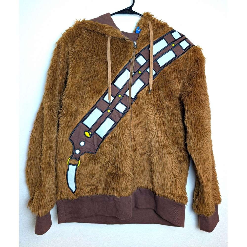 Star Wars Chewbacca Faux Fur Hoodie Jacket Small Brown Zip Up Cosplay Costume